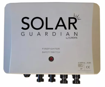 Europa Solar Guardian Rapid Shutdown Switch, 38A, 1500VDC, IP66, 4Pole/2String