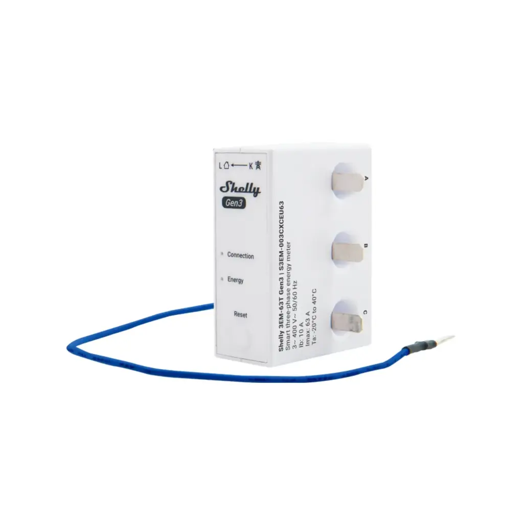 Shelly 3EM-63T-GEN3 Single or Three-Phase Energy Meter 
