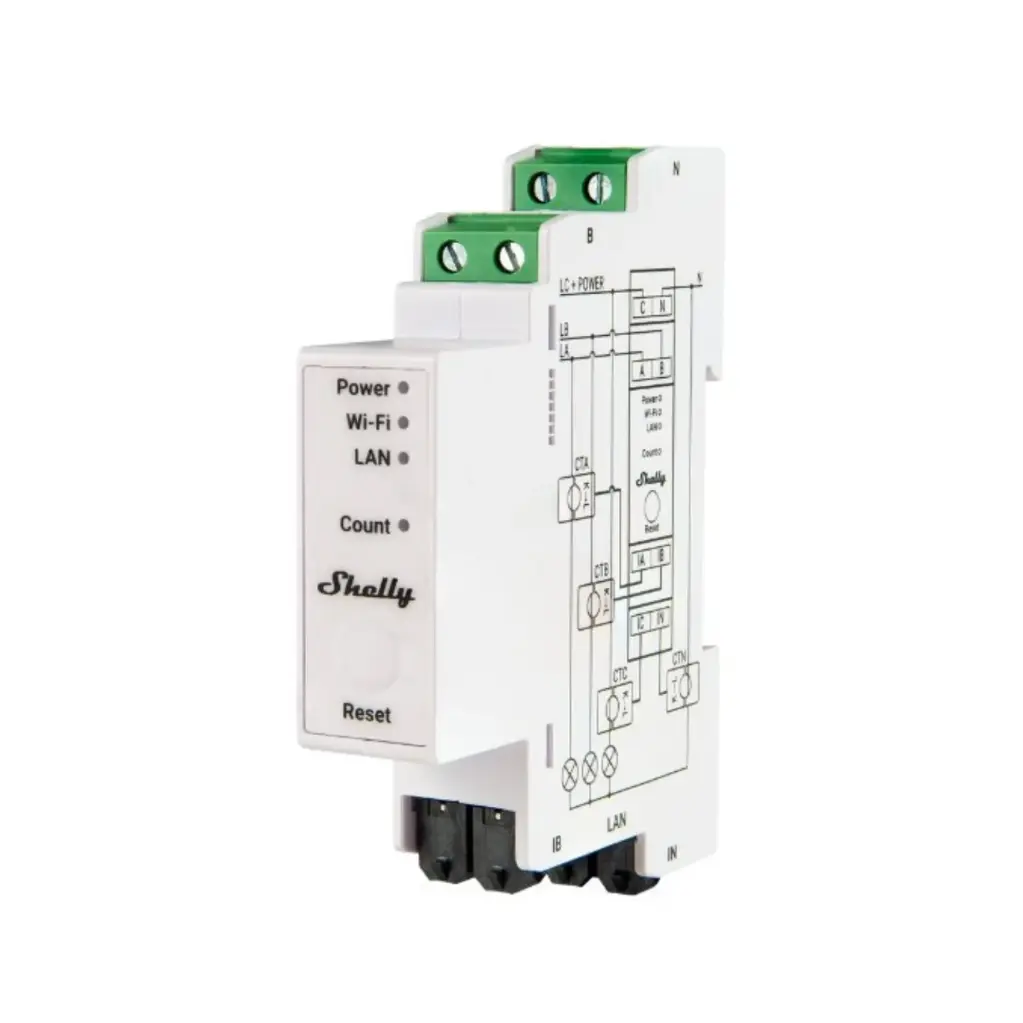 Shelly Pro 3EM-400A DIN-rail Energy Meter 