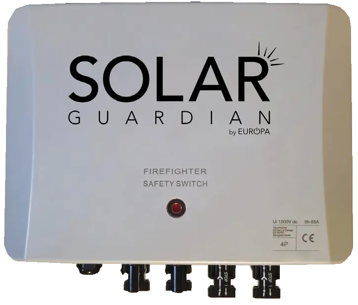 Solar Guardian Rapid shutdown switch for solar installations. 38A, 1500VDC, IP66, 10-pole/5 string