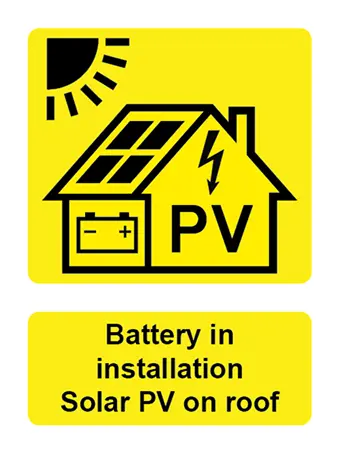 Battery PV Label (PV on roof with battery)